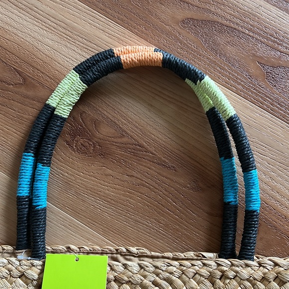 NWT Tabitha Brown Target Wicker Woven Beach Bag Tropical - Picture 3 of 7